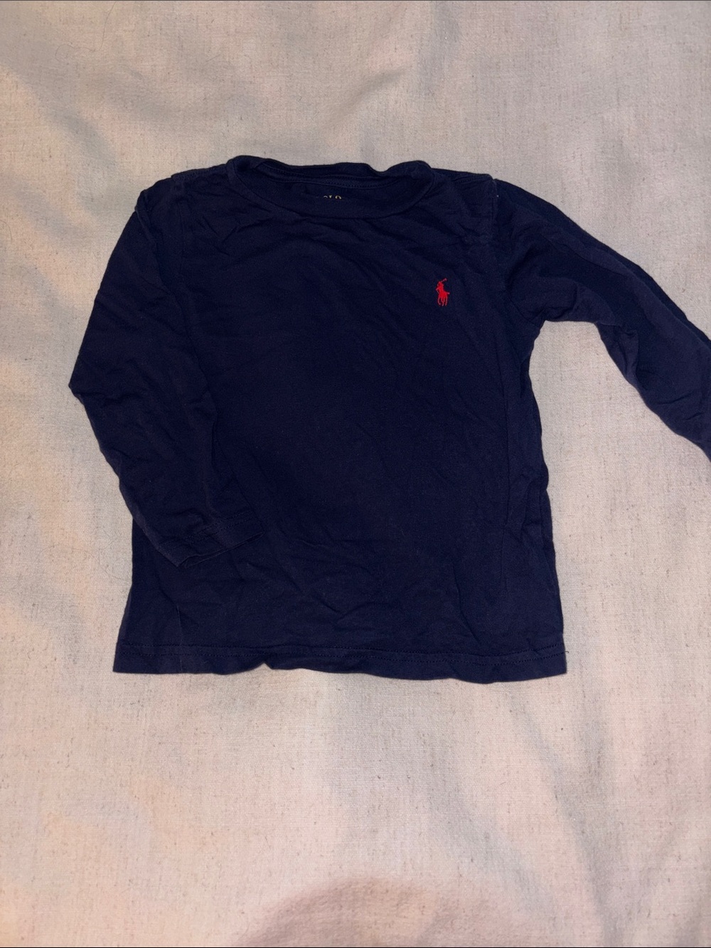 Polo by Ralph Lauren Navy Long-Sleeve Tee with Red Pony